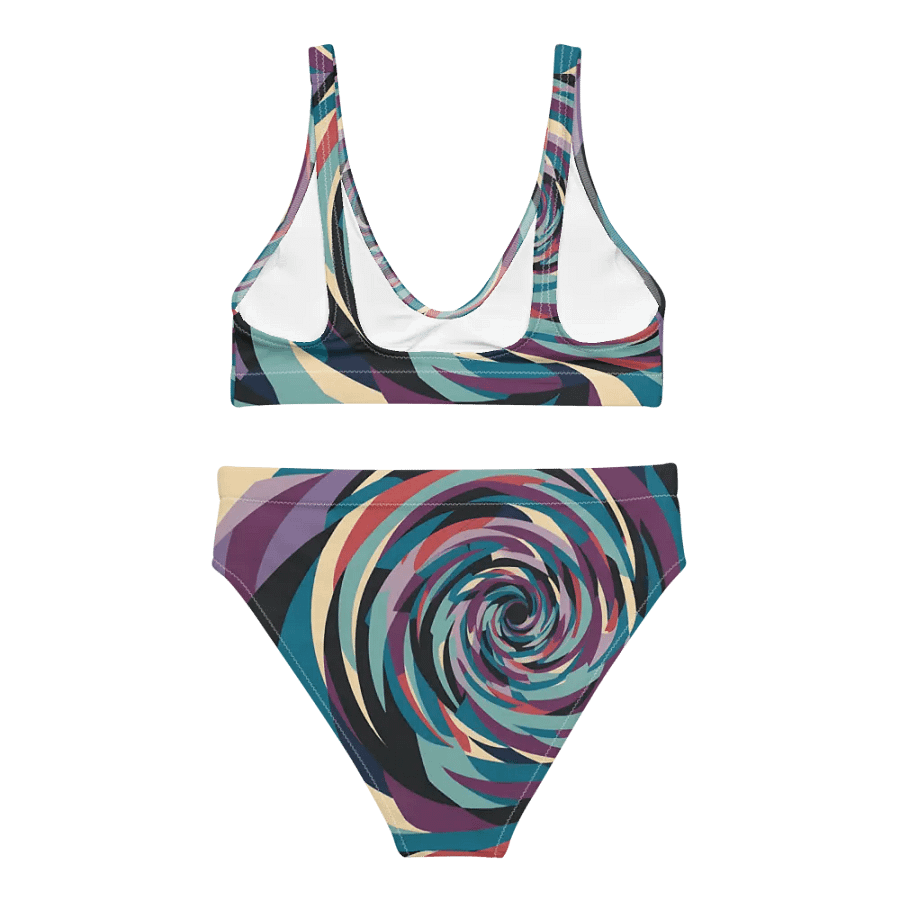 Abstract Lithographic Pattern Design High Waisted Bikini - V5 product image (4)
