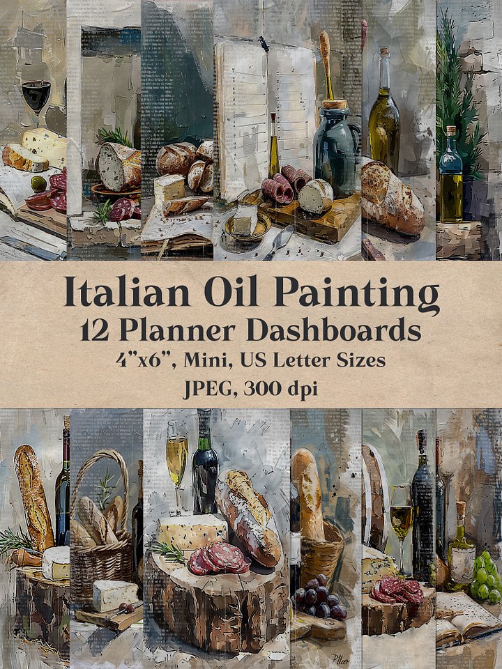 Italian Oil Painting Planner Dashboards product image (1)