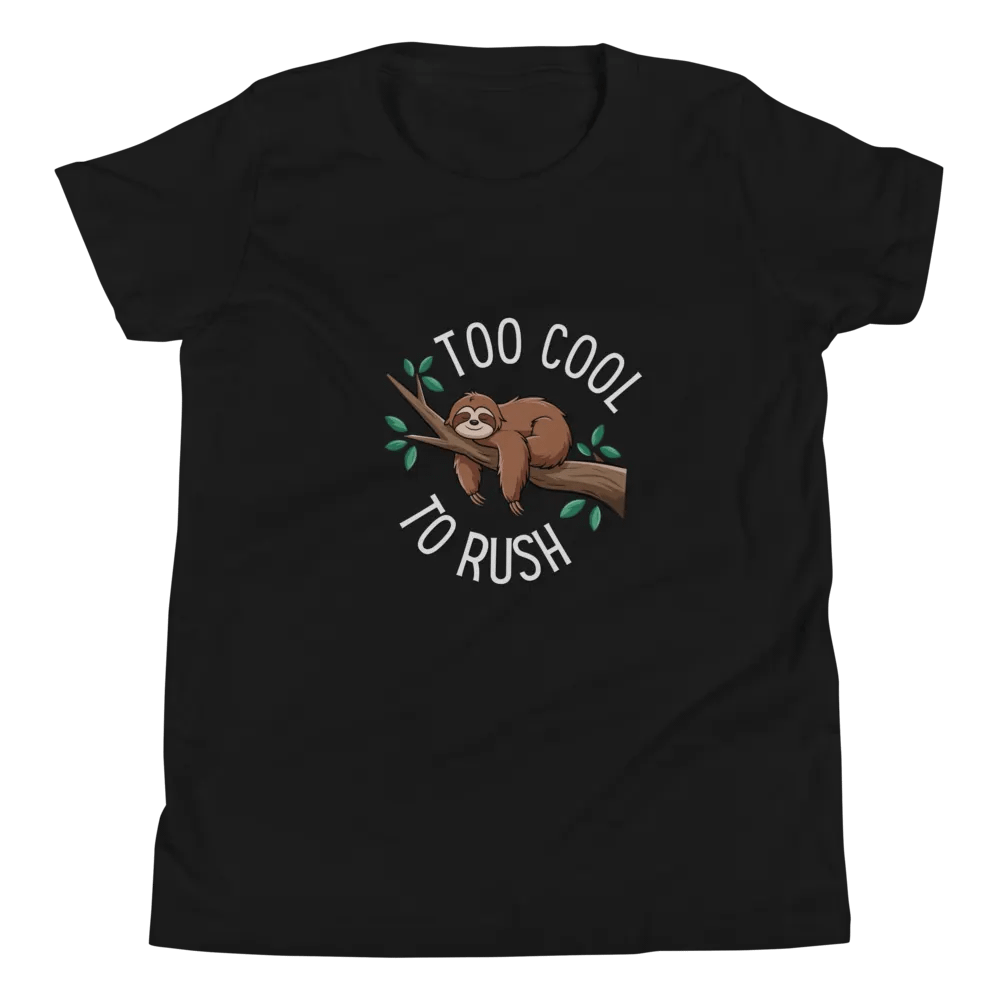 Too Cool To Rush Black Kids T Shirt product image (3)