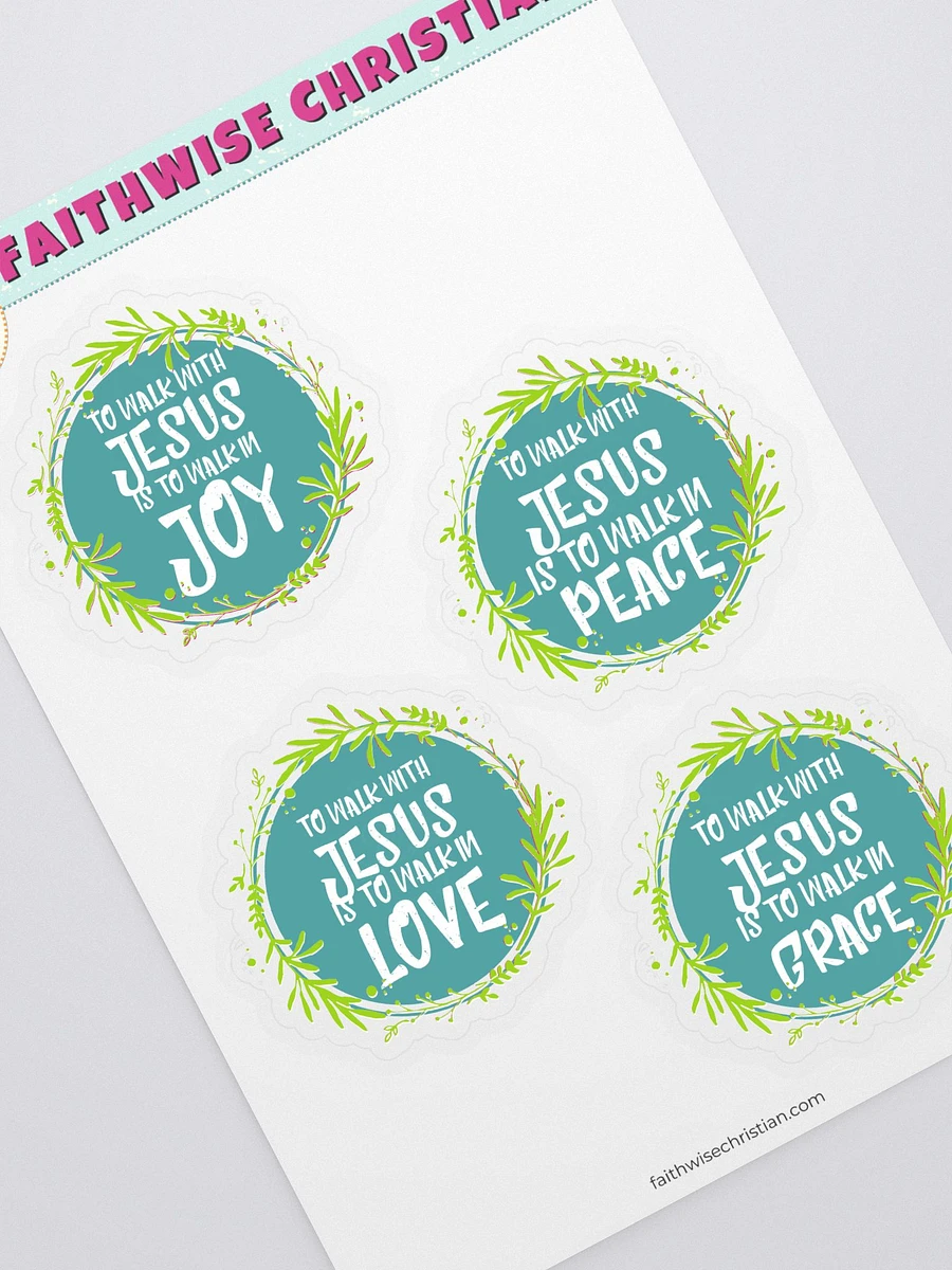 To Walk With Jesus Is To Walk In Joy, Peace, Love & Grace Sticker Sheet product image (1)