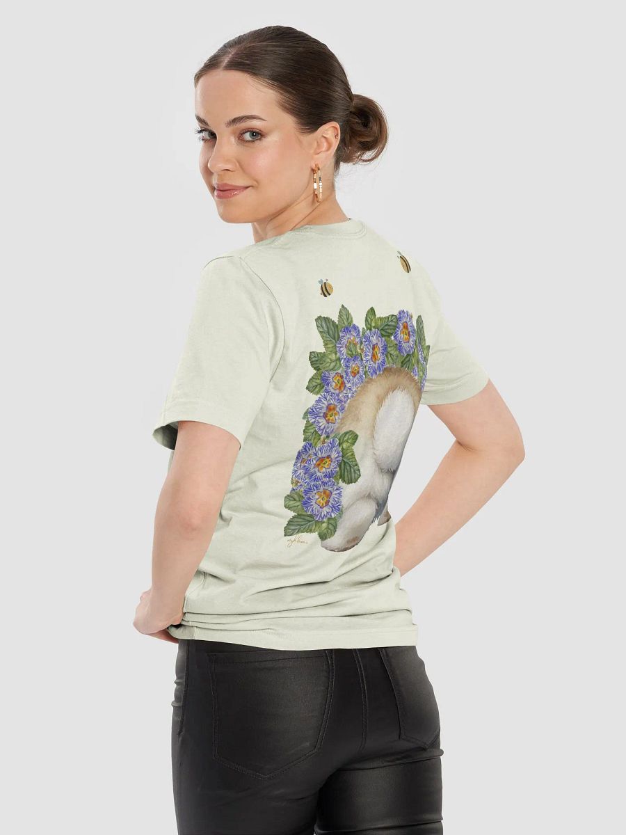 Garden Whispers: Bunny and the Primula Zebra Blues Tee | Bella+Canvas Supersoft, Double-Sided Design product image (9)