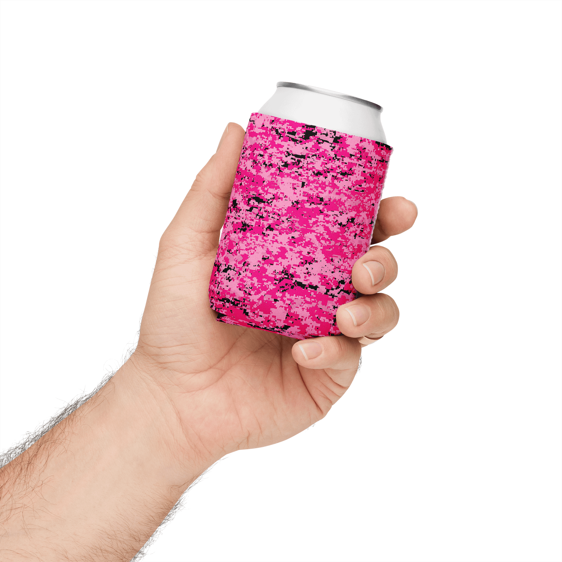 Pixel Pink Camo Coozie Can Cooler product image (4)