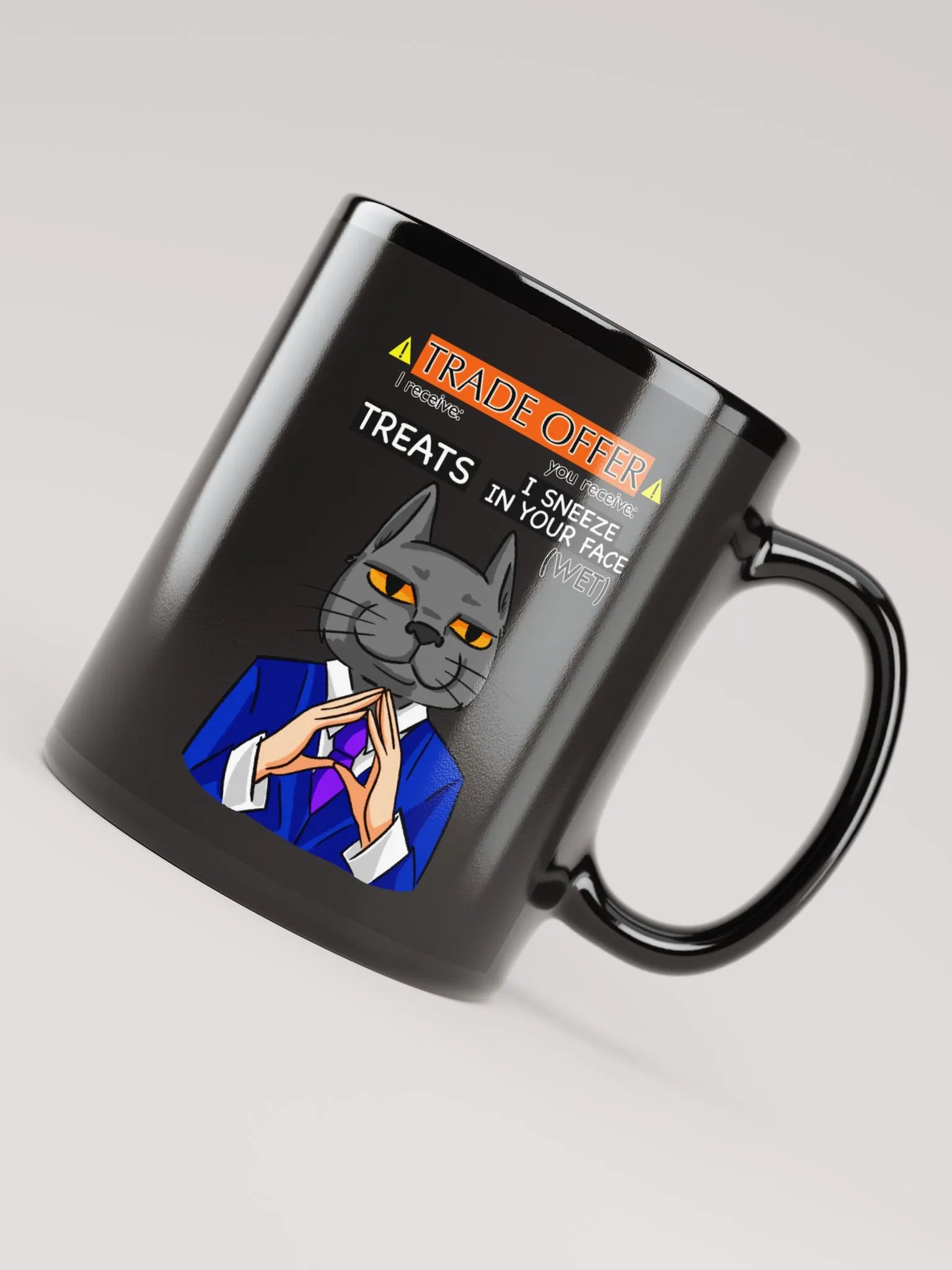 Trade Offer Human-Cat Meme Mug Black product image (4)