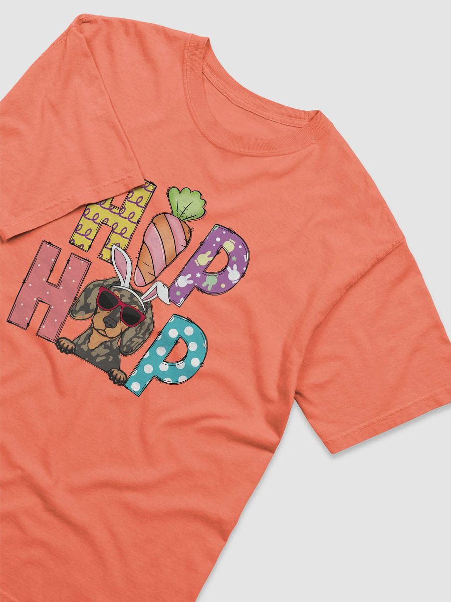 Hip Hop Easter Dachshund (Dapple) T-Shirt | Cute Easter Day Wiener/Doxie Wearing Bunny Ears and Sunglasses T-Shirt product image (25)