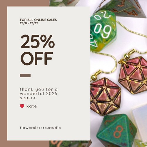 TODAY & TOMORROW ONLY! My entire store is on sale! If you were wanting to get some earrings from me, I would do it as ASAP as...