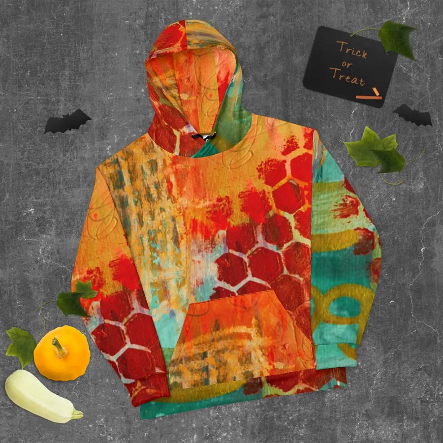 original abstract painting on unisex sweatshirt, hoodie product image (9)