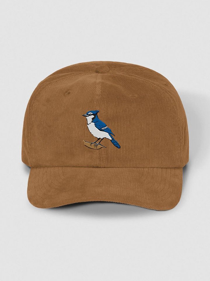 Deep Blue Jay Embroidered Bird Corduroy Dad Hat product image (1)
