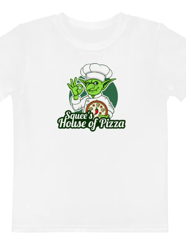 Squee’s House of Pizza Kids Crew Neck T-Shirt (White) product image (1)