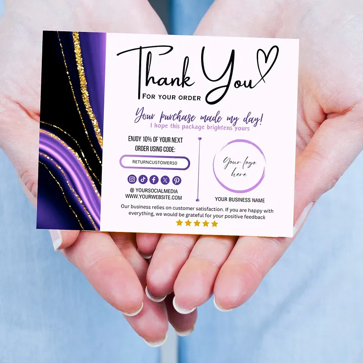 Amethyst - Thank You Card Template product image (2)