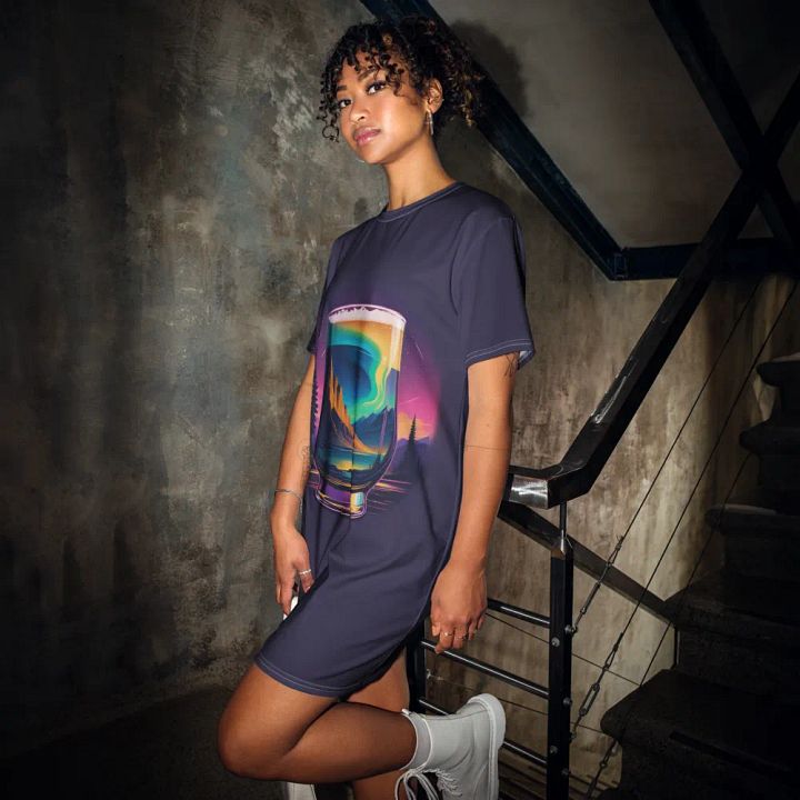 Beer Sunset All Over Print T-shirt Dress product image (2)