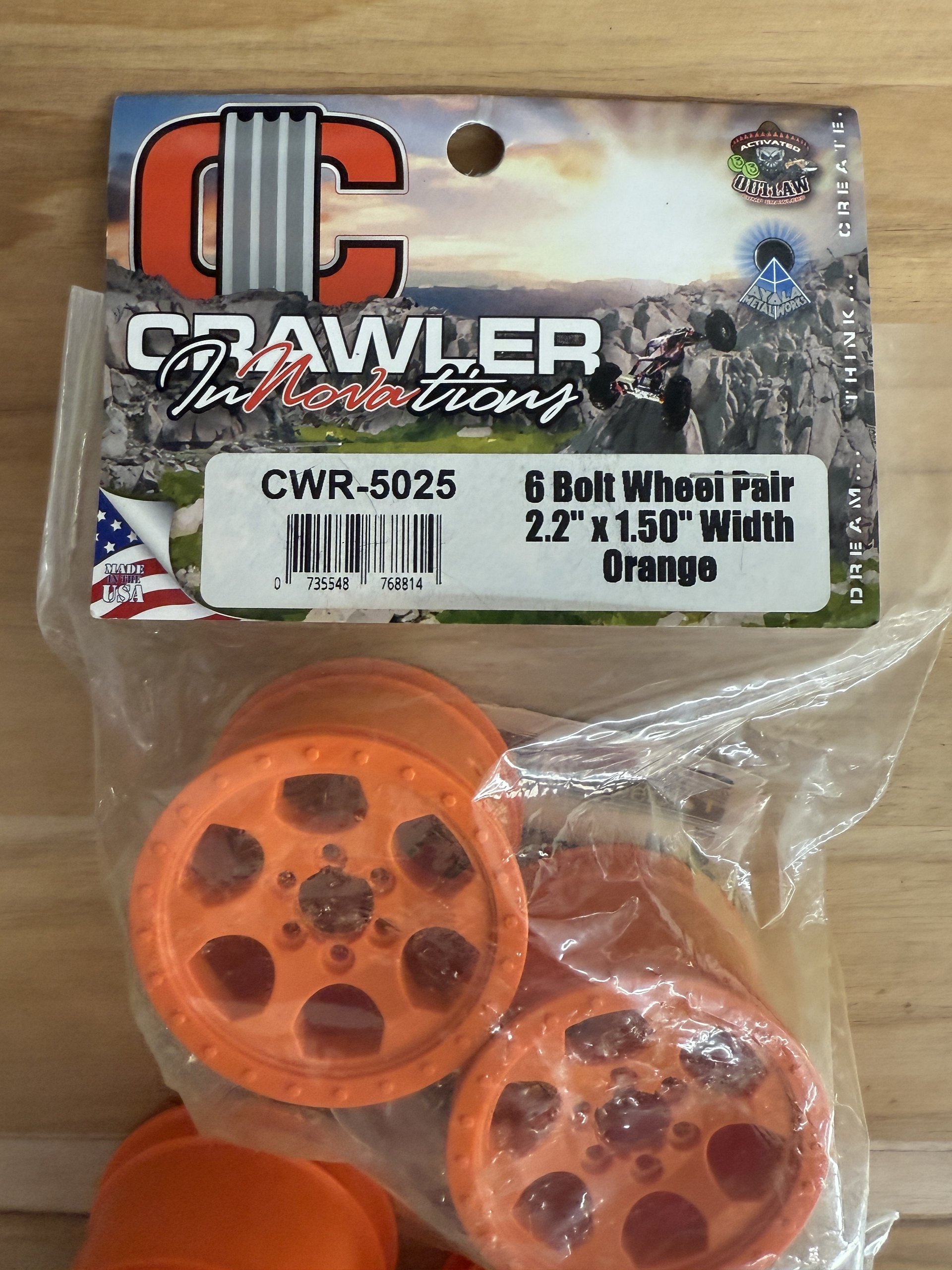 Crawler Innovations 6-Bolt 2.2x1.5 Orange Wheel - 4 Pack product image (2)