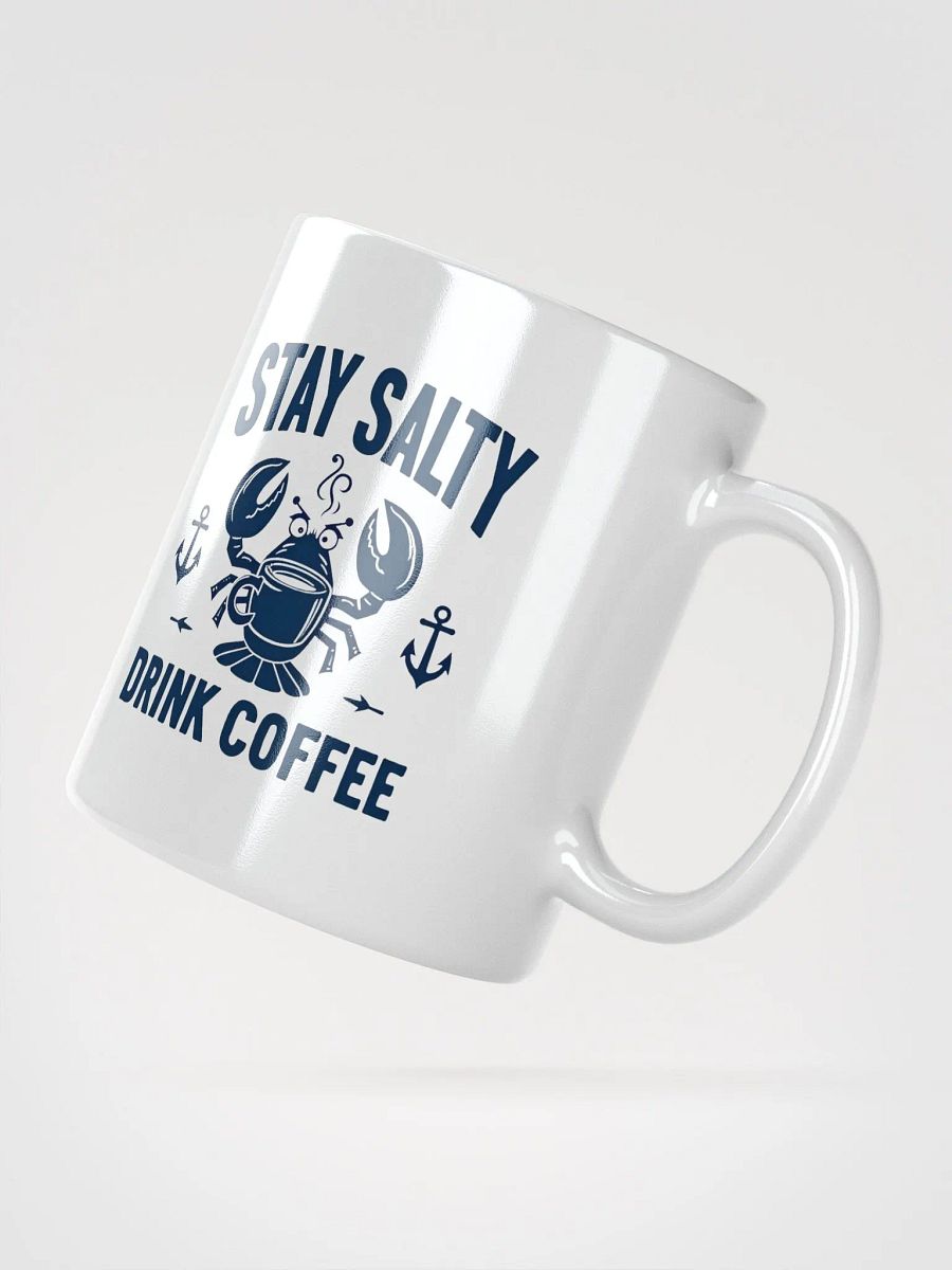 Stay Salty, Drink Coffee | Funny Grumpy Lobster Nautical Mug product image (5)