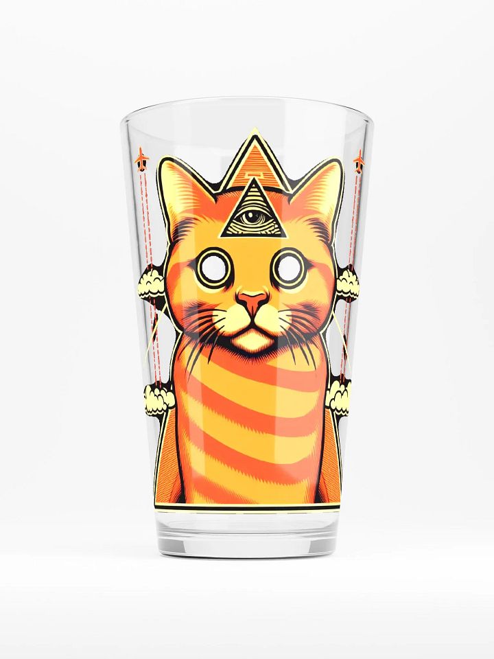 Illuminati Chemtrails Cat Pint Glass product image (2)