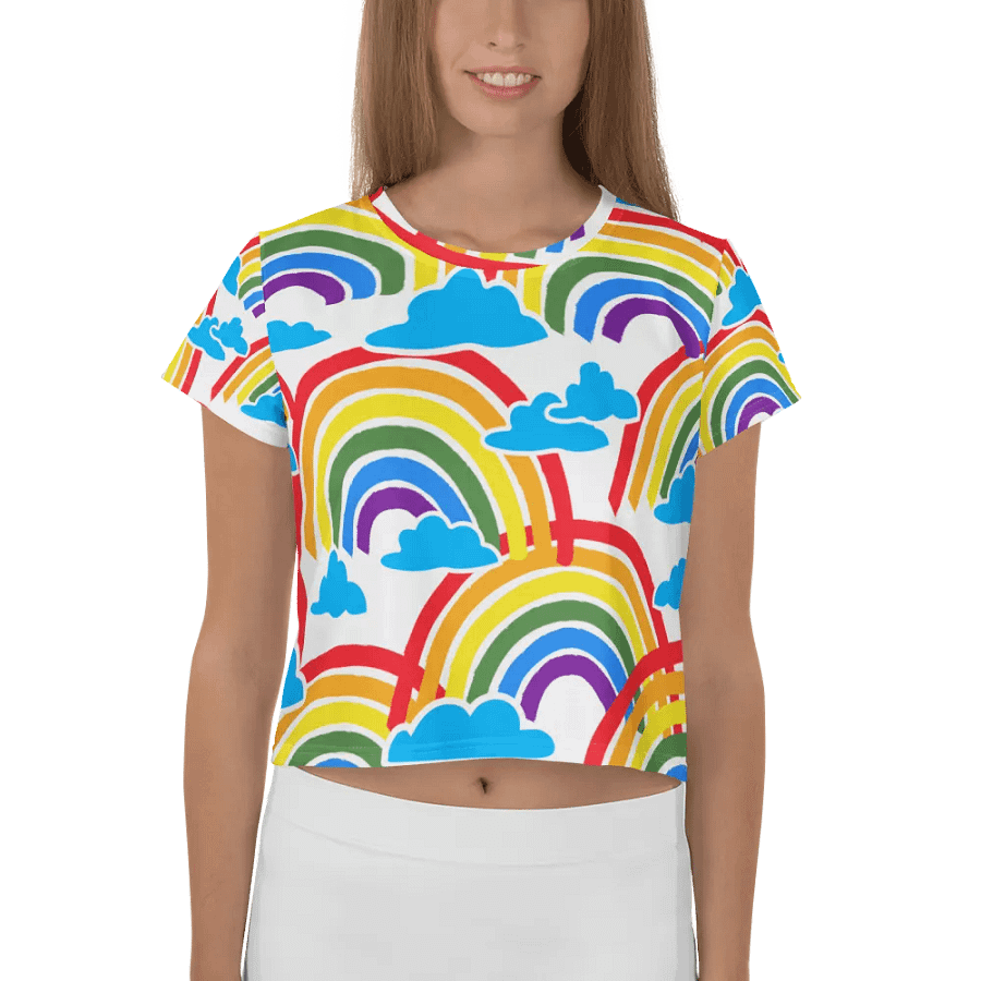 Rainbow Clouds All-Over Crop Tee product image (1)