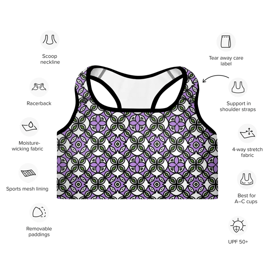 Gender Queer Abstract (1) - Padded Sports Bra product image (7)