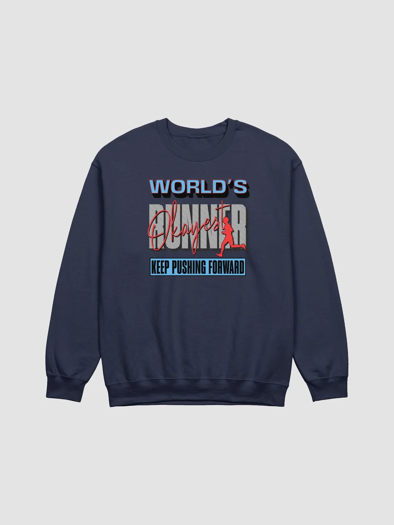 Worlds Okayest Runner Motivational Crewneck Sweatshirt product image (13)