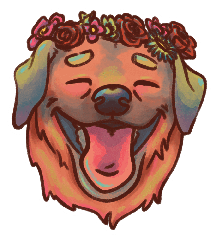 sticker : flower doggo product image (1)