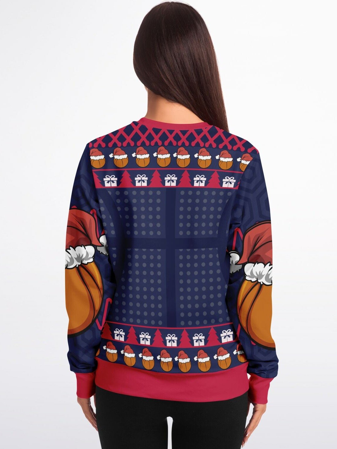 "Merry Dunkmas" Basketball Christmas Sweater | Santa Slam Dunk Holiday Sweatshirt | Sports Christmas Party Outfit product image (6)