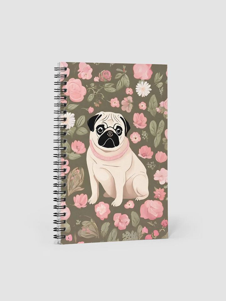Pug and flowers pattern Spiral Notebook product image (2)
