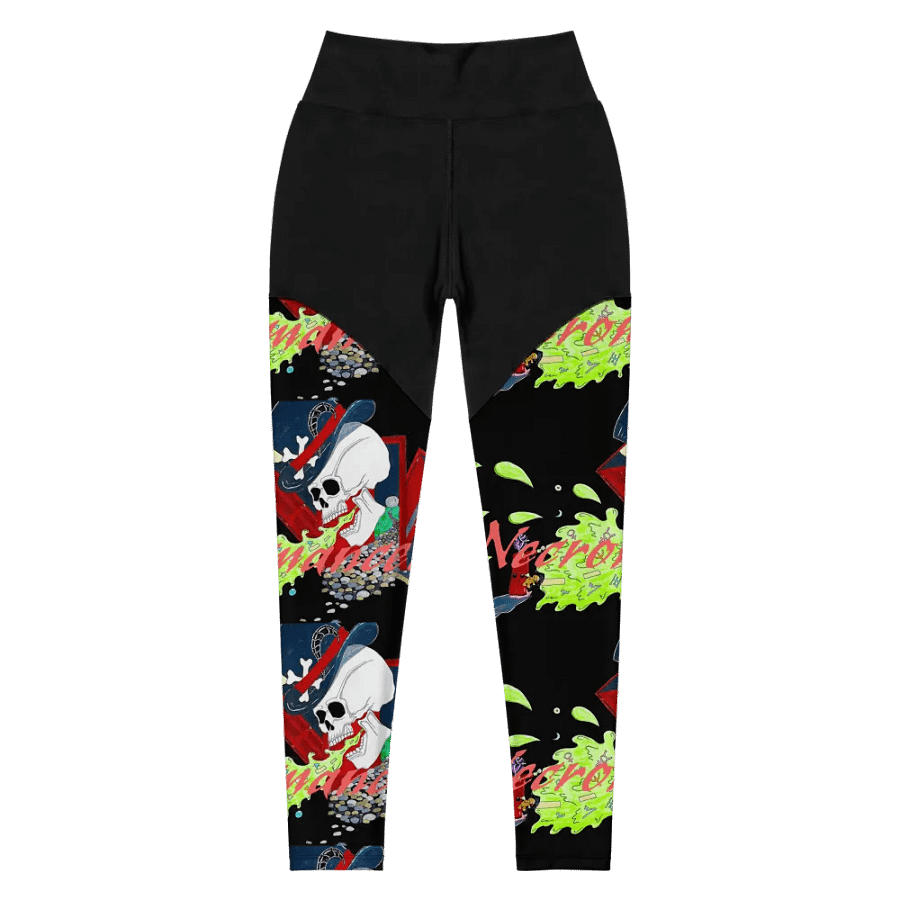 Skull Chaos All-Over Sports Leggings product image (5)