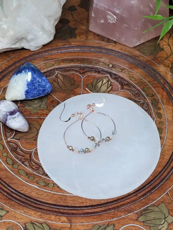 Selenite Charging Plate: 4-inch Round Crystal Cleanser, Reiki Tool product image (2)