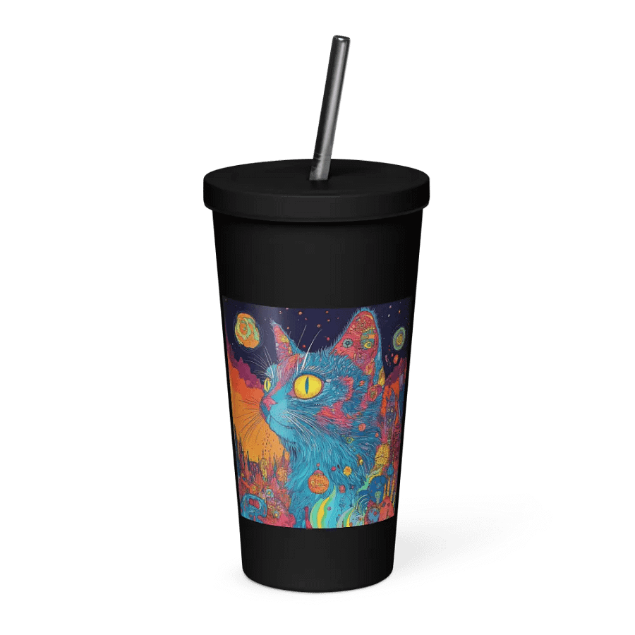 Sip Happens - Whimsical Cat Wonders - Insulated Tumbler With A Straw product image (5)