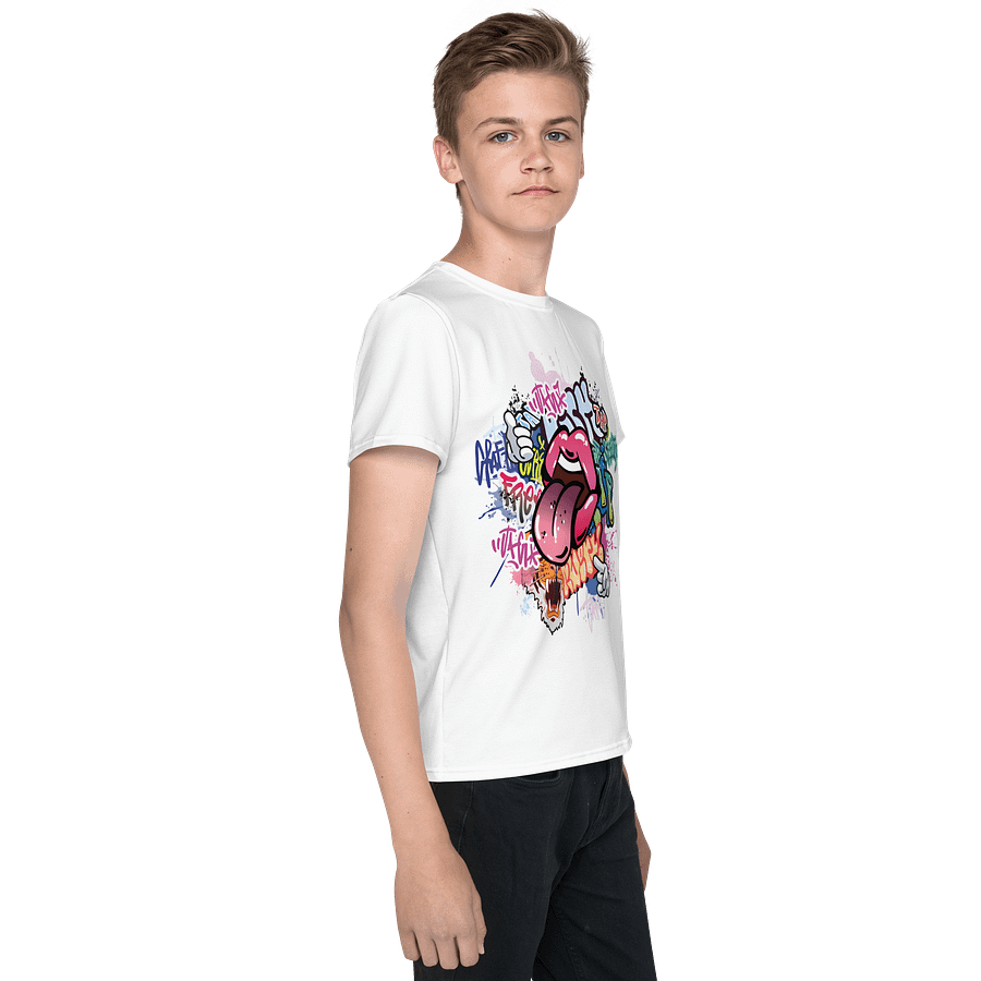 Youth Crew Neck T-Shirt Street Graffiti Graphic All-Over Print product image (4)