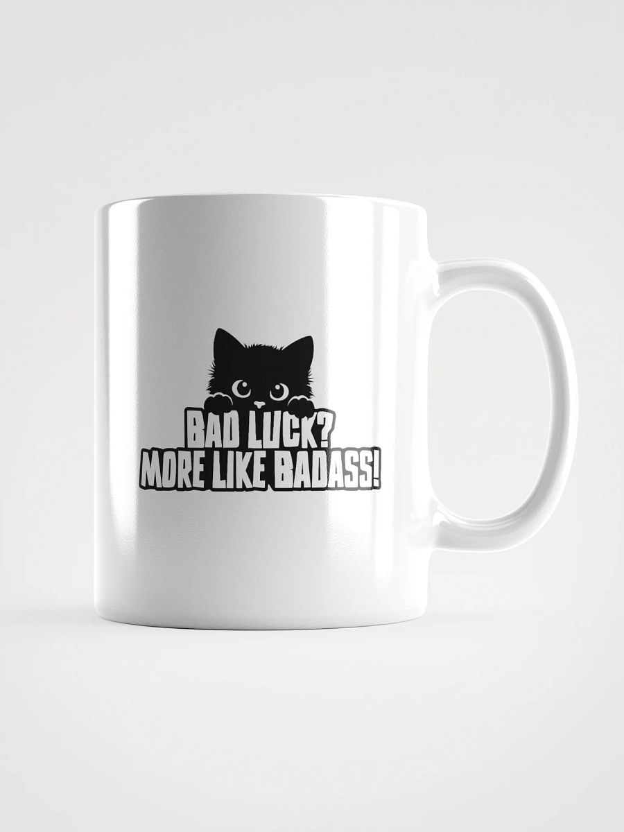 Cute Black Kitten "Badass" Funny Cat Lover Mug product image (1)