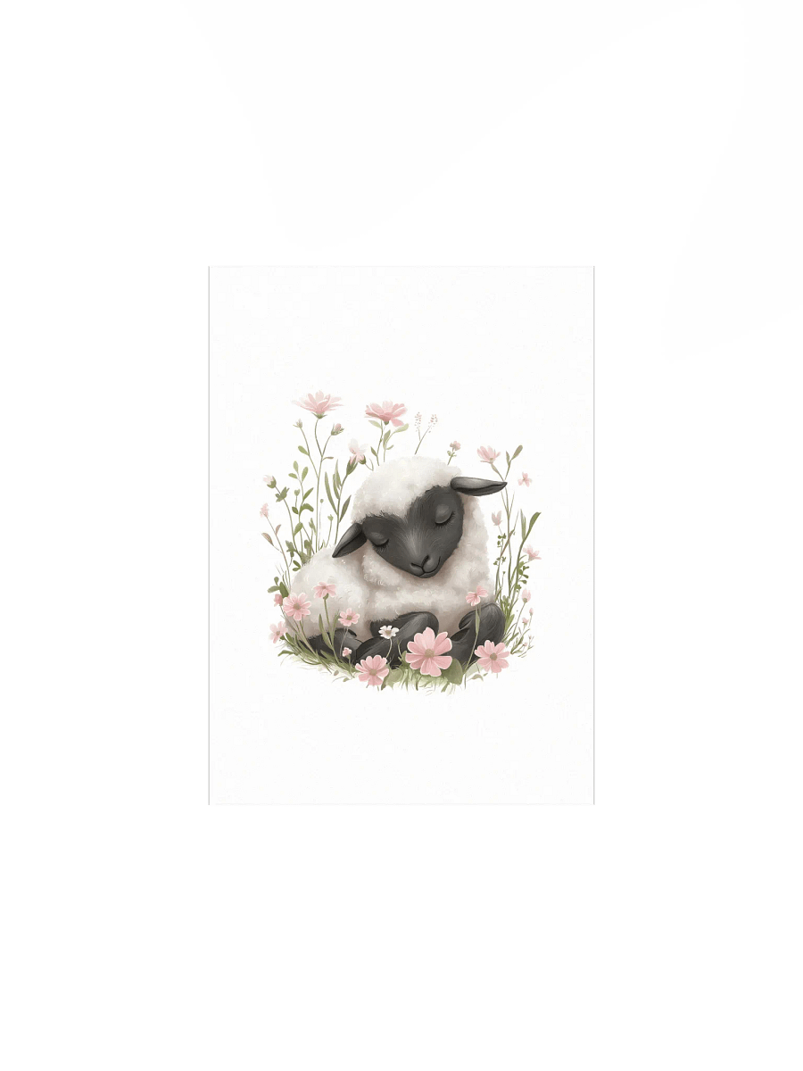 Sleeping Sheep in Pink Florals Farm Print product image (2)