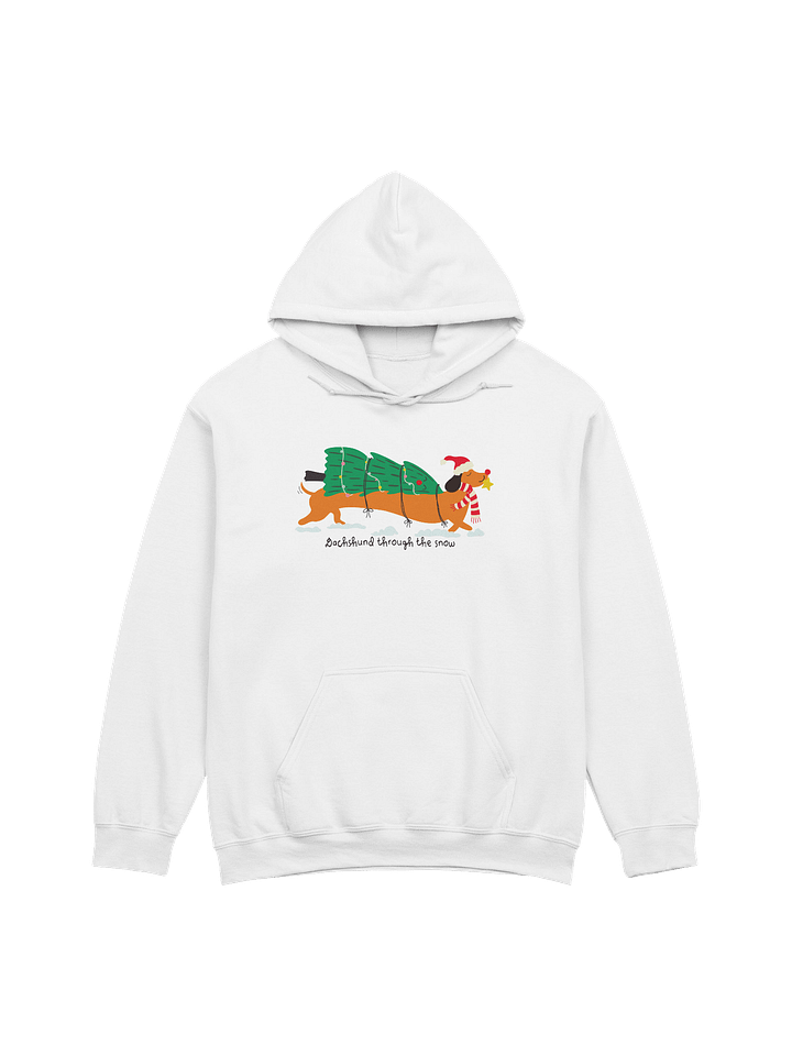 Dachshund Through the Snow Hoodie – Cute Holiday Tree Dachshund product image (1)