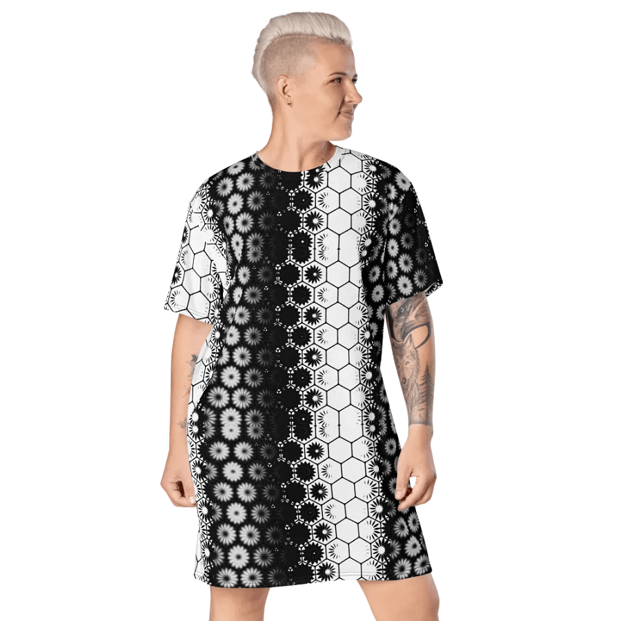 Black and White, T-Shirt Dress, Summer Dress product image (8)