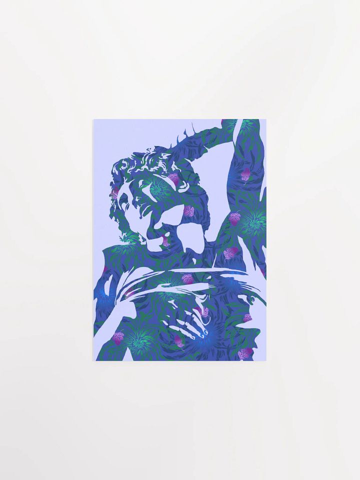 Blue Michelangelo on Chrysanthemums - Print product image (2)