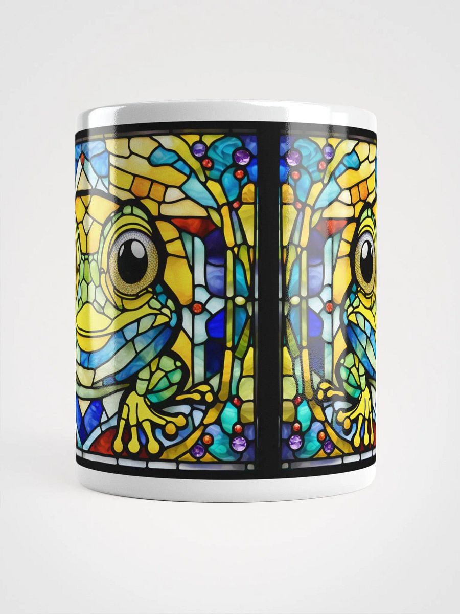 #002 Frolicking Yellow Frog Stained Glass Mug product image (5)