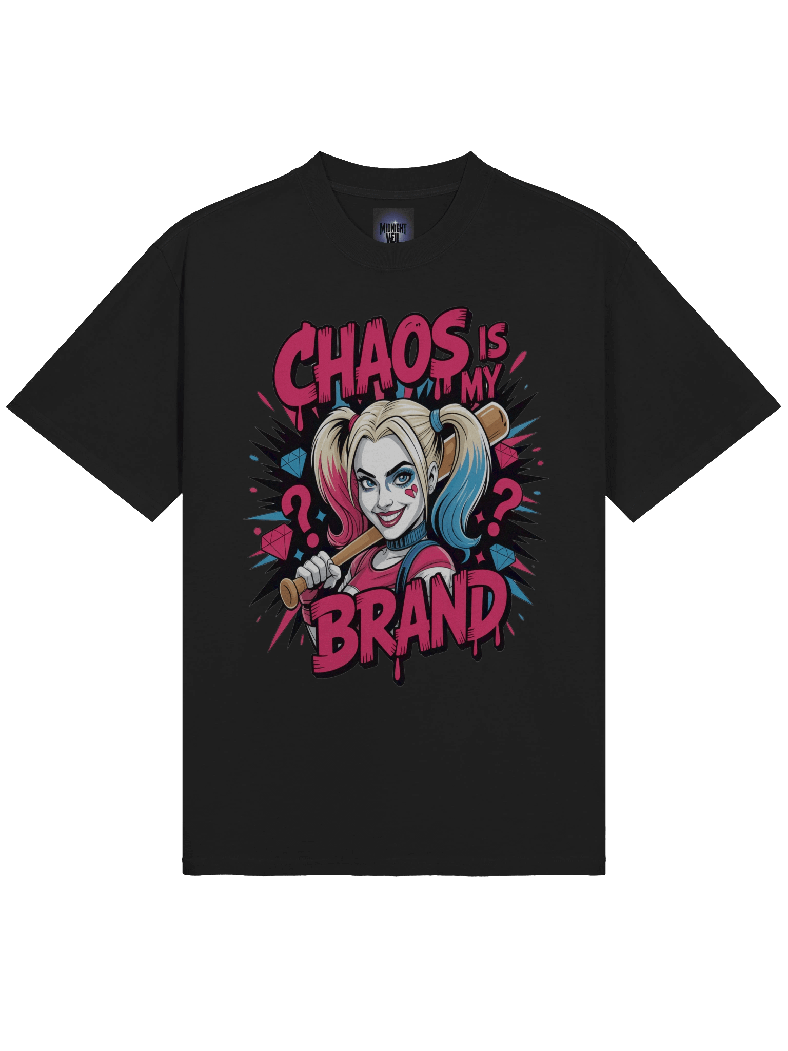 Brand of Bedlam: Harley Quinn Chaos is My Brand Oversized Faded T-Shirt product image (5)