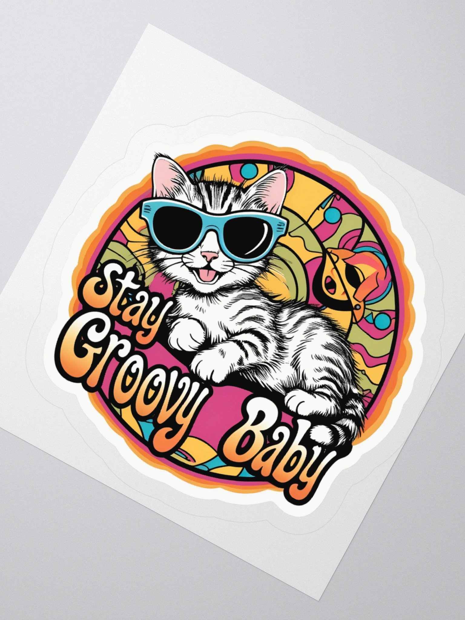 Groovy Cat Sunglasses Kiss Cut Stickers product image (2)