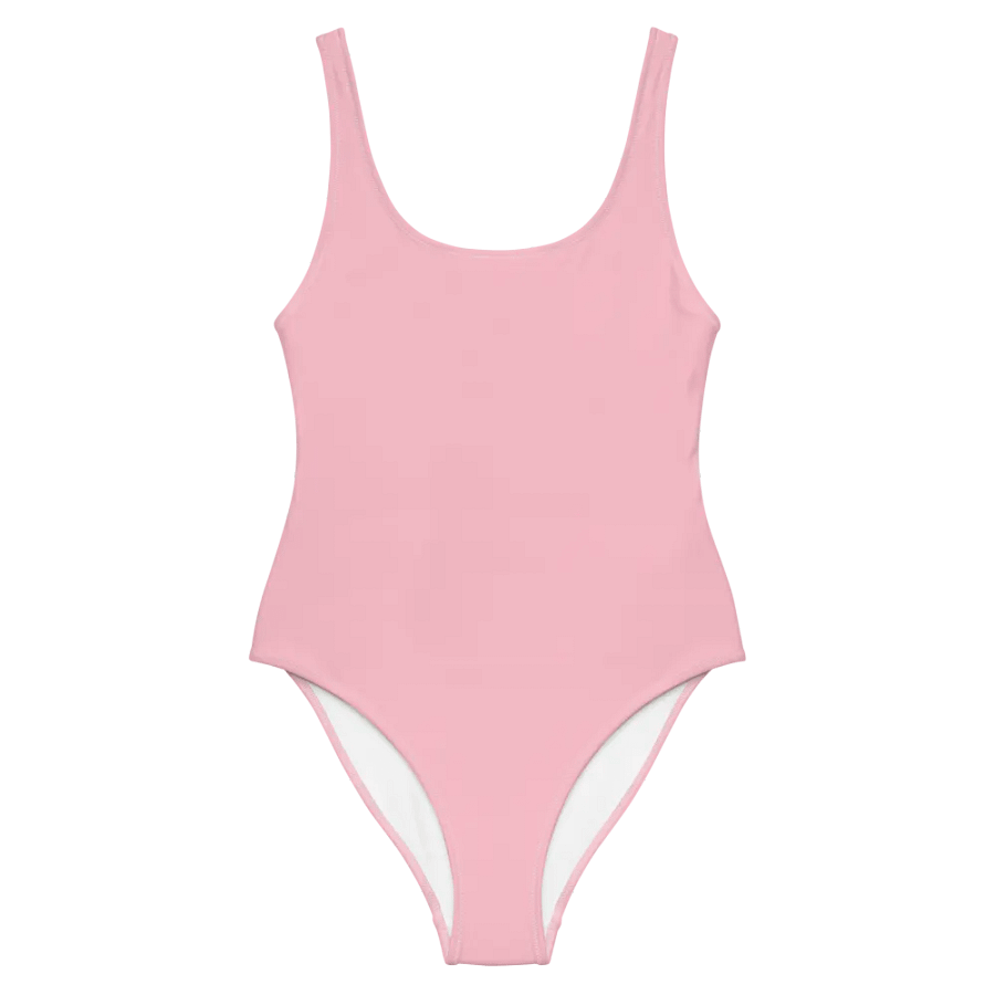 Plain Color Pink One-Piece Swimsuit product image (7)