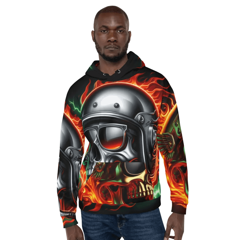 Flaming Skull - Unisex Skull Hoodie #50 product image (6)