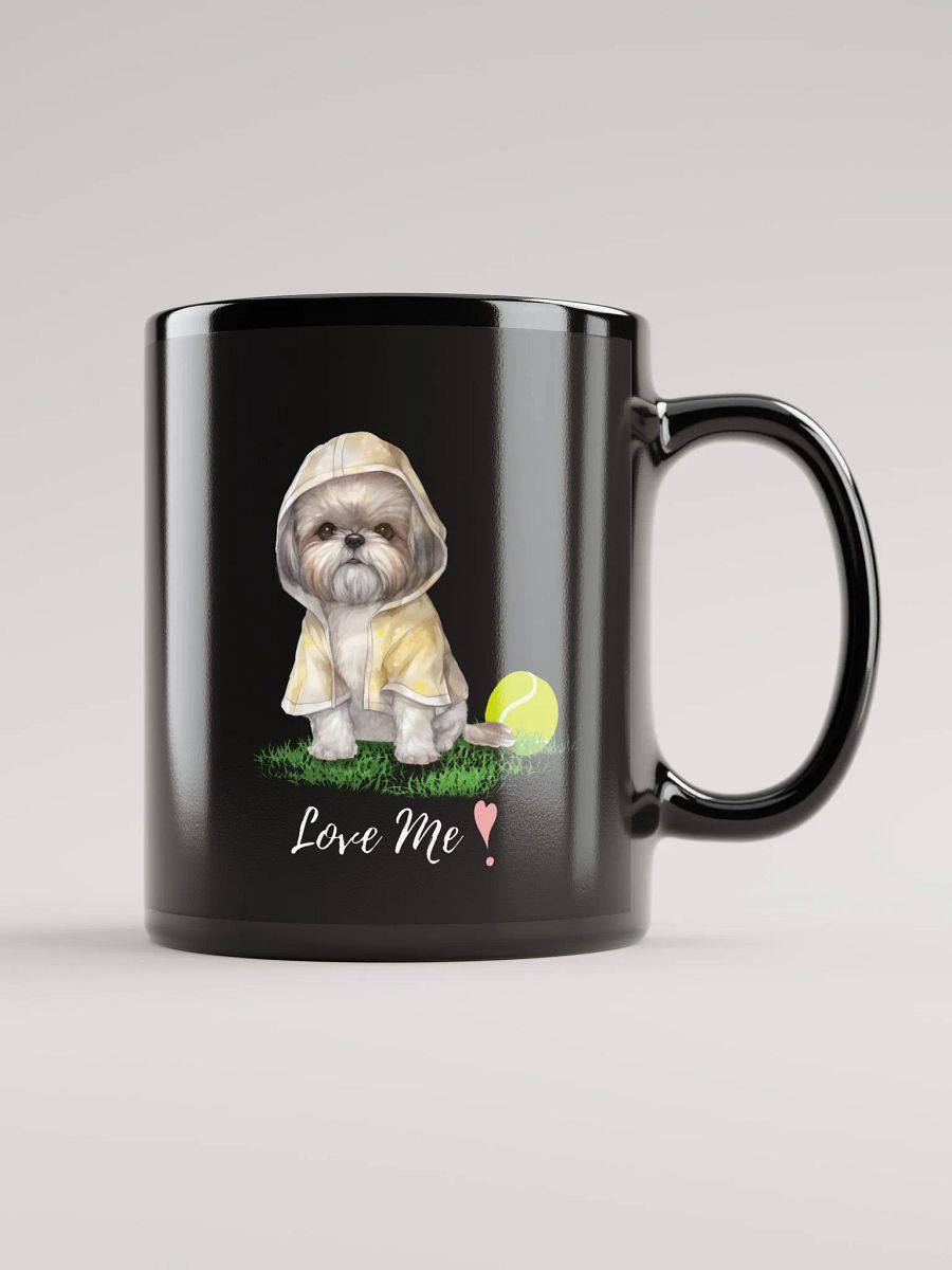 Rainy Day Pup Black Glossy Mug product image (1)