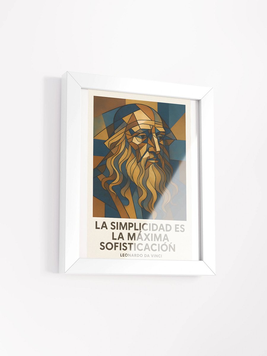Póster ultra-premium Leonardo da Vinci cubista corregido con cita española auténtica product image (2)