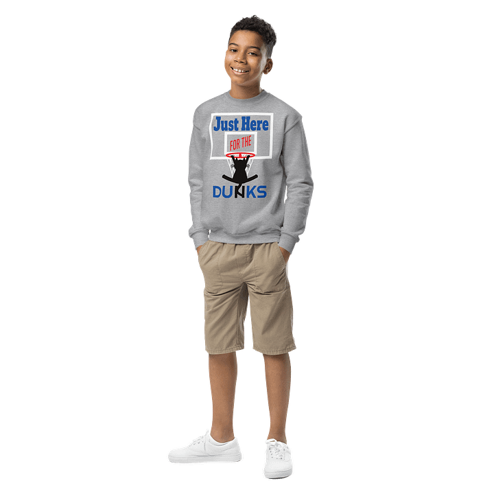 Basketball Cat (Just Here for the DUNKS) - Unisex Youth Sweatshirt product image (1)