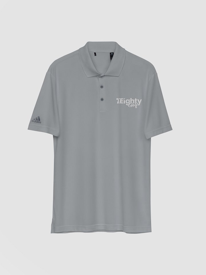 Adidas performance polo shirt (Grey Shirt/White Text) product image (1)