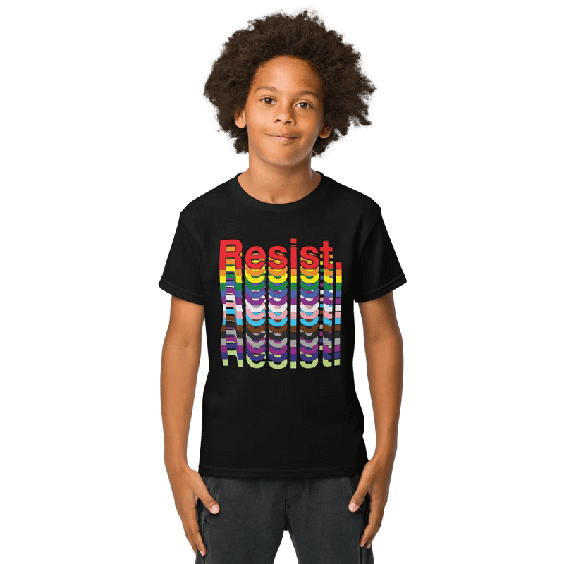 Resist - Rainbow Gildan Youth Sports Tee