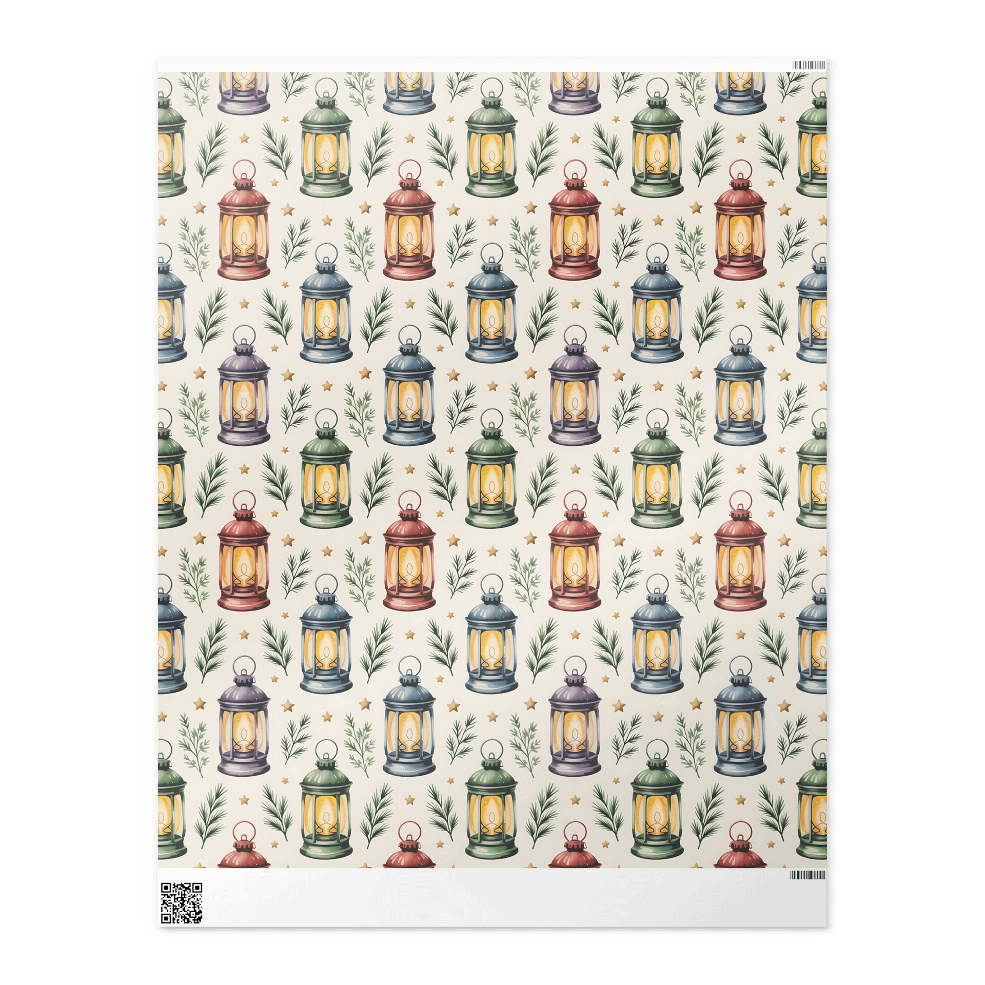 Vintage Christmas Lanterns Wrapping Paper product image (2)