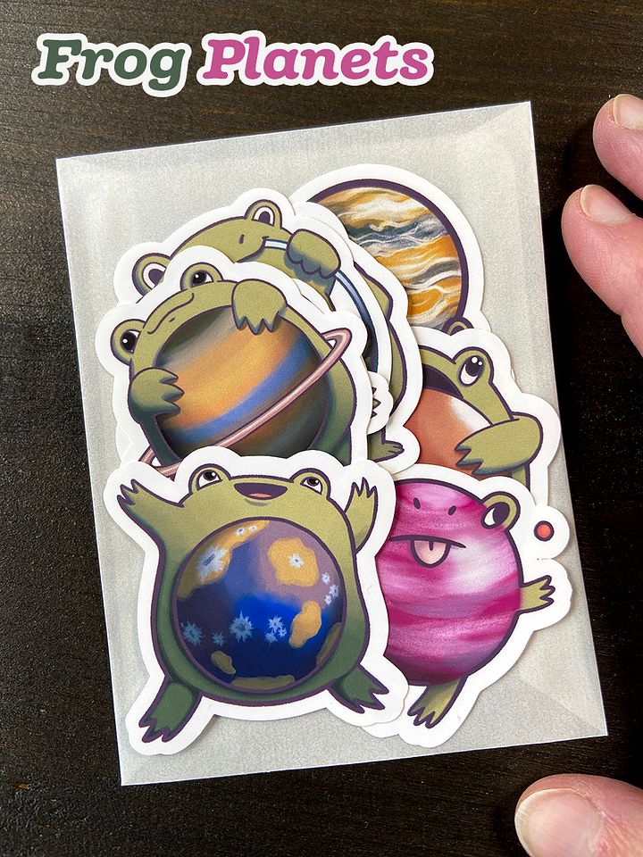 sticker pack : frog planets product image (1)