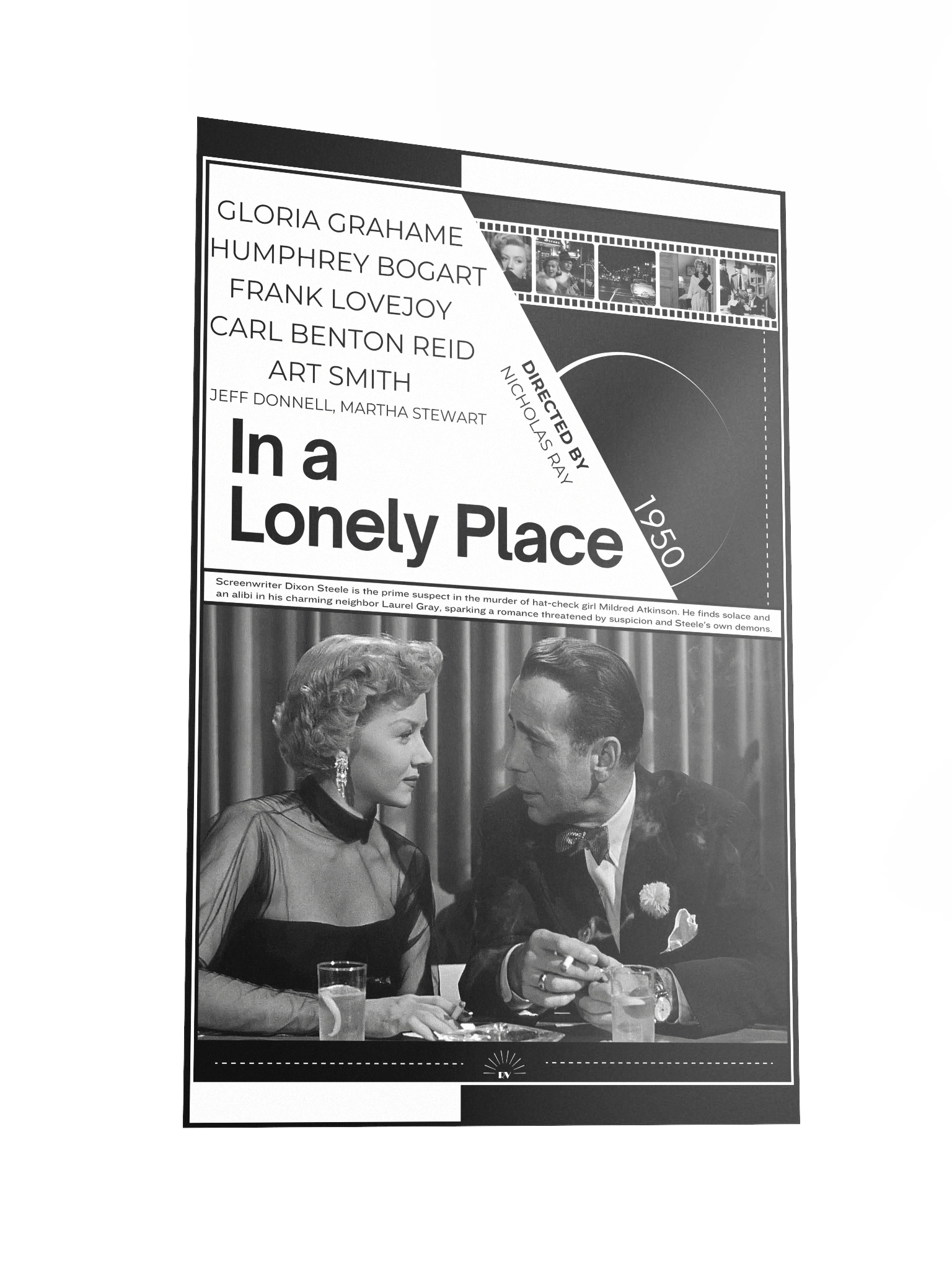 In a Lonely Place with Humphrey Bogart and Gloria Grahame 1950 | Movie Poster | 12x18 Wall Art product image (2)