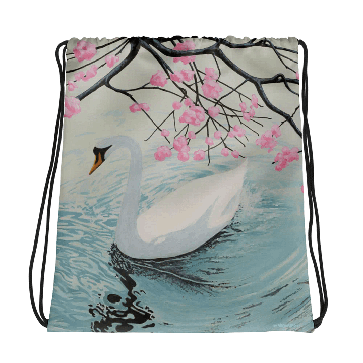 Swan Serenity Drawstring Backpack product image (1)
