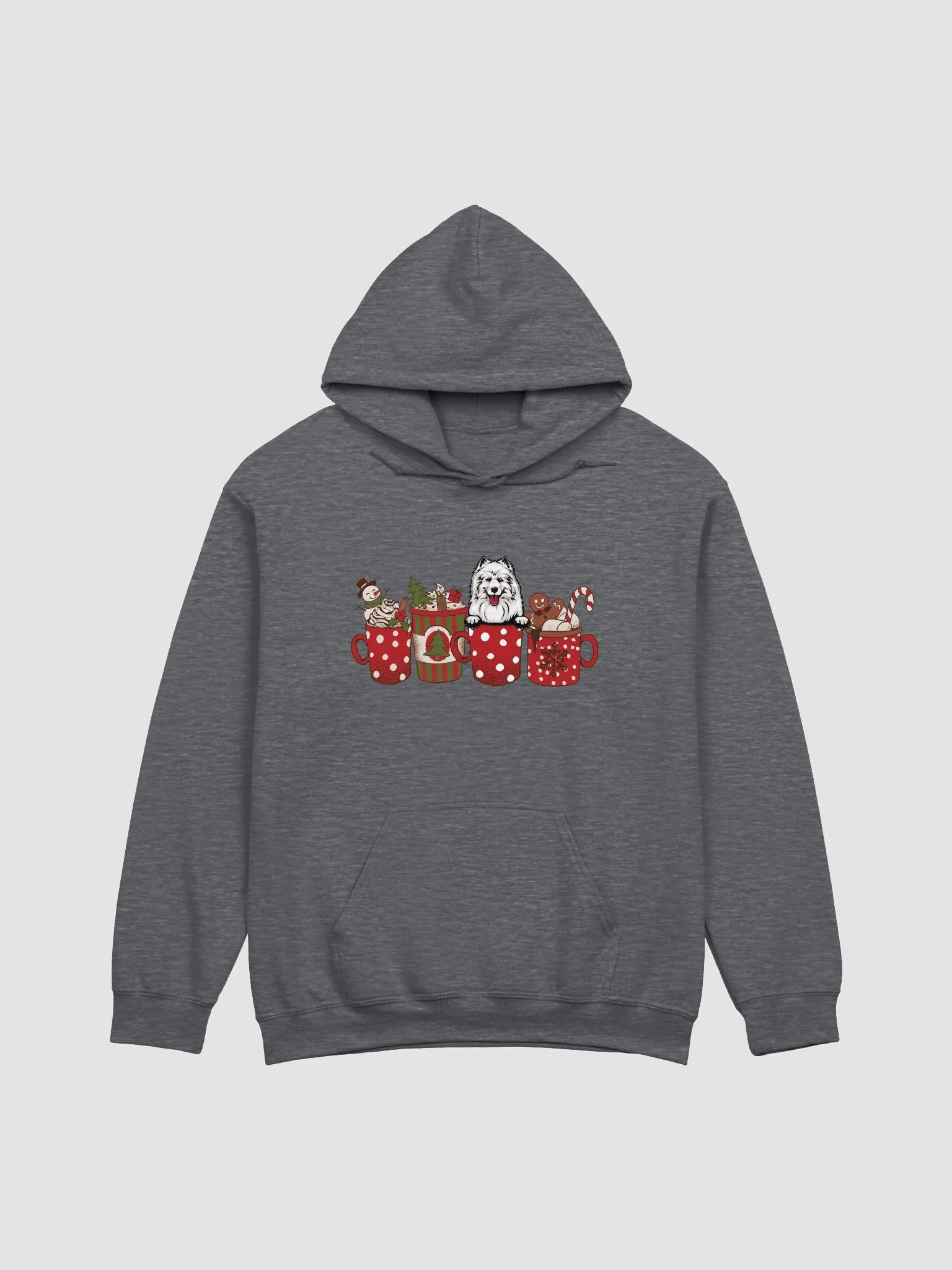 Cute Samoyed in a Christmas Cup Hooded Sweatshirt | Funny Christmas Pup in a Cup product image (4)