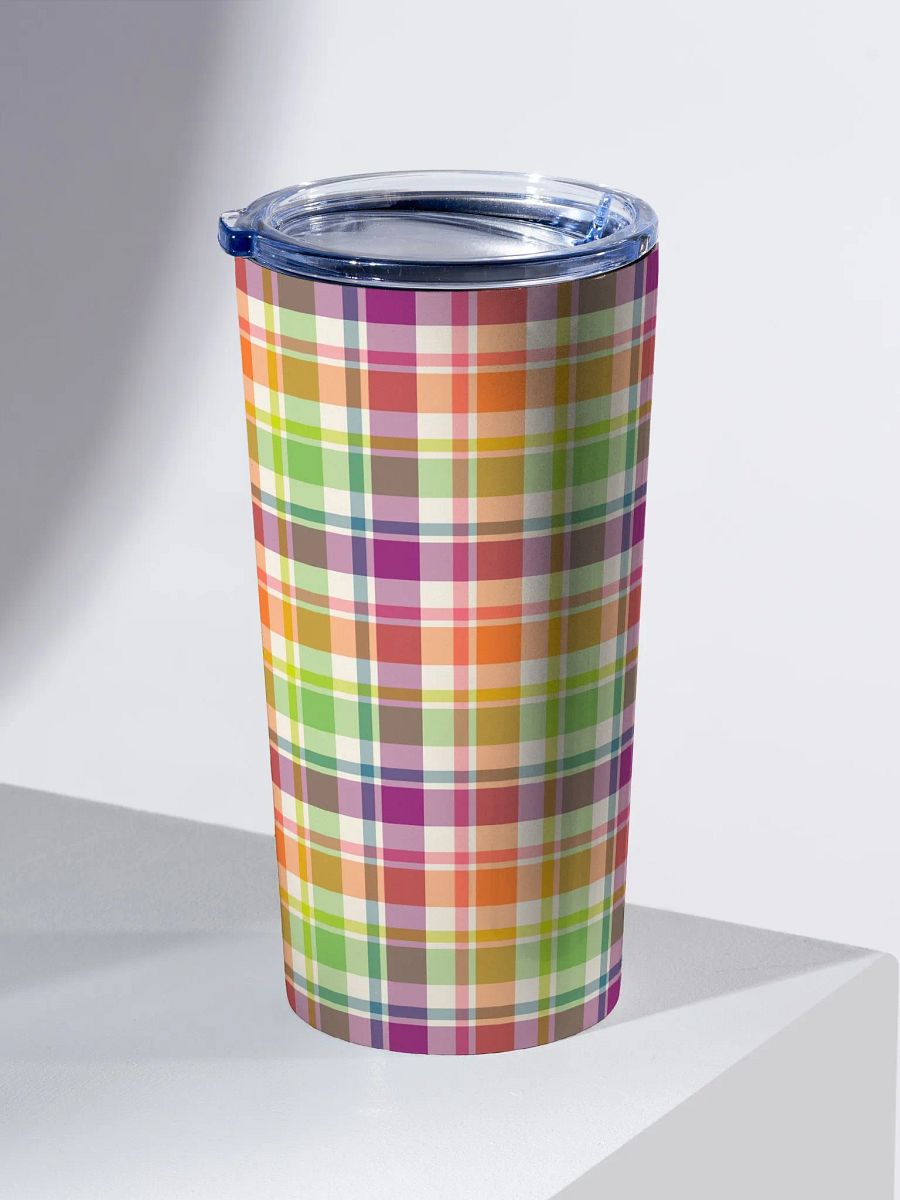 Purple, Orange, and Lime Green Travel Tumbler product image (1)