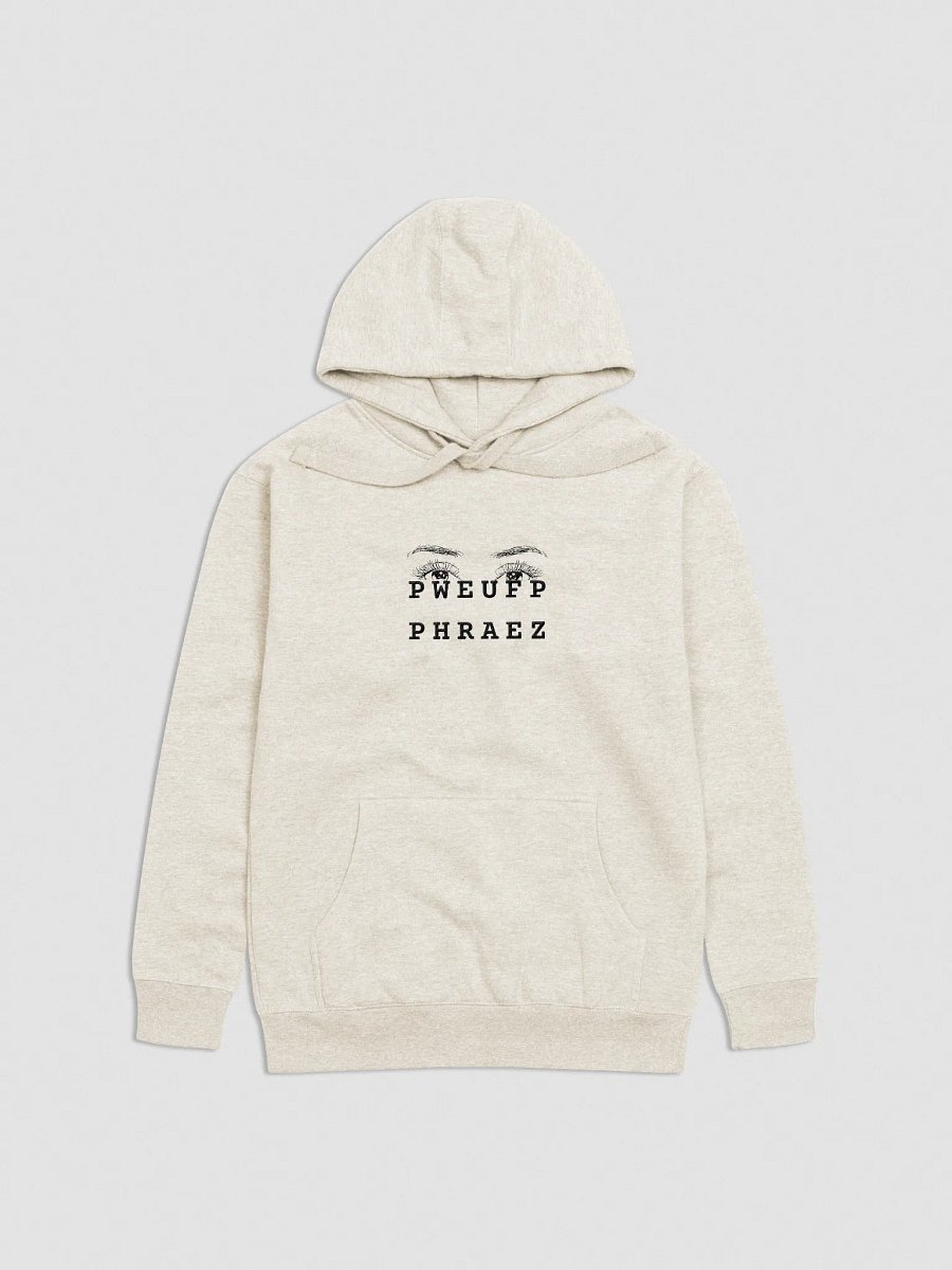 B*TCH PLEASE in steno - Embroidered Hoodie (black) (eyes) product image (1)