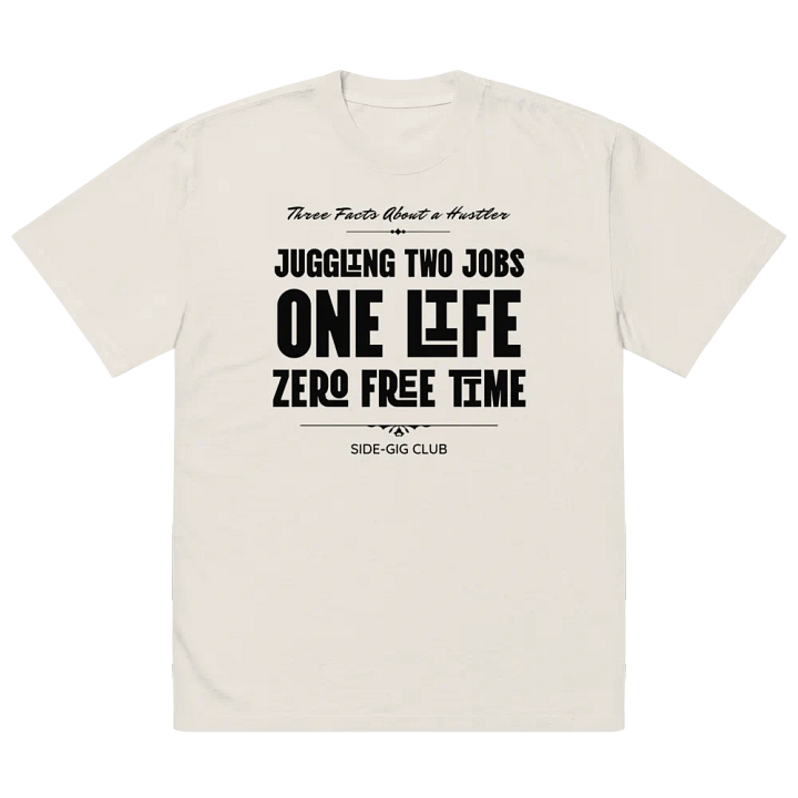 Three Facts About a Hustler – Side-Gig Club Collection Oversized Tee in Vivid Black product image (2)